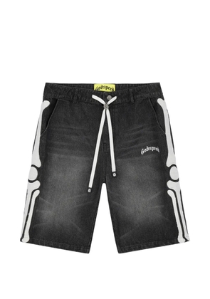 GODSPEED Fémur embroidered denim shorts - Black