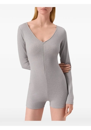 Alo Yoga ribbed long-sleeve playsuit - Grey