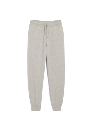 AMI Paris cotton Ami De Coeur track pants - Grey