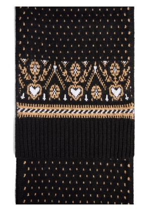 KHAITE Lucrene scarf in black and camel multi