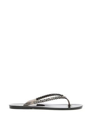 MENGHI crystal-embellished flip flops - Black