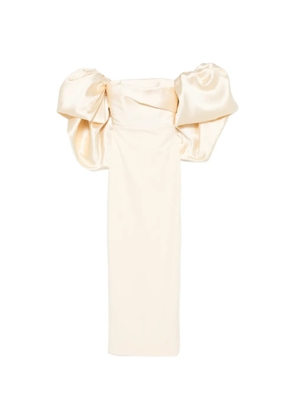 Solace London off-shoulder puff-sleeve maxi dress - Neutrals