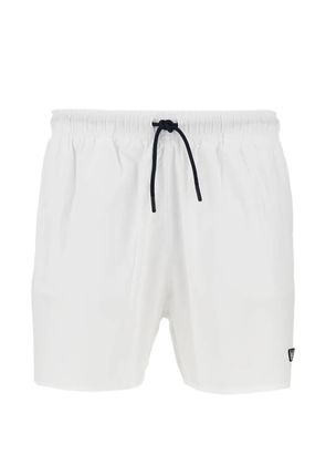 Emporio Armani logo-patch drawstring swim shorts - White