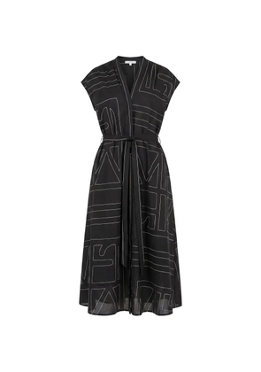 MeimeiJ geometric-print belted midi dress - Black
