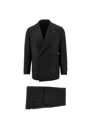 Tagliatore double-breasted wool suit - Black