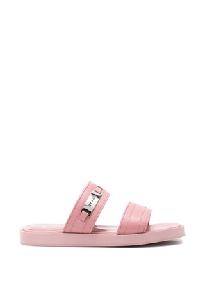 BY FAR logo-plaque double-strap sandals - Pink