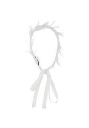 Ann Demeulemeester Zena feather-embellished self-tie headband - White