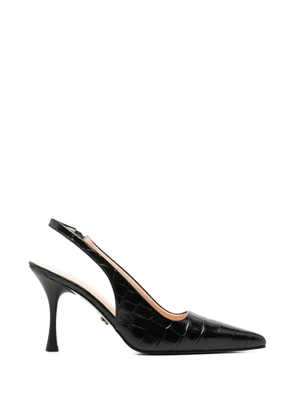 SERGIO MORETTI FIRENZE croc-effect slingback pumps - Black