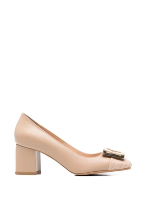 SERGIO MORETTI FIRENZE buckle-detail croc-effect pumps - Neutrals