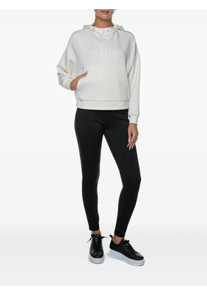 Armani Exchange quarter-zip pouch-pocket hoodie - White