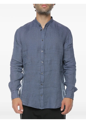 Emporio Armani mandarin-collar linen shirt - Blue
