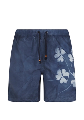 ESCAPISTA Ki garment‑dyed floral-print drawstring swim shorts - Blue