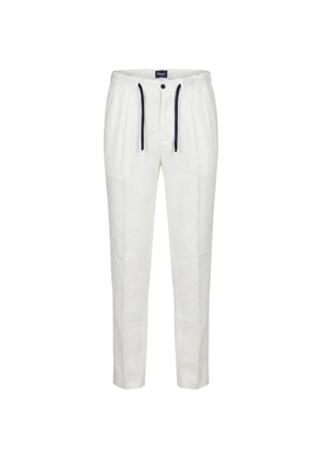 Drumohr drawstring-waist linen trousers - White