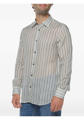 Emporio Armani striped long-sleeve shirt - Grey
