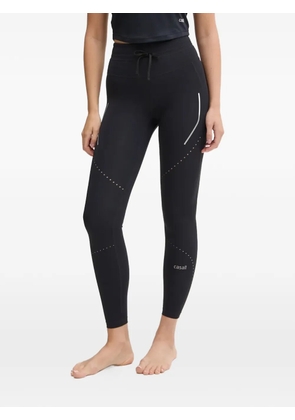 Casall laser-cut drawstring-fastening performance leggings - Black