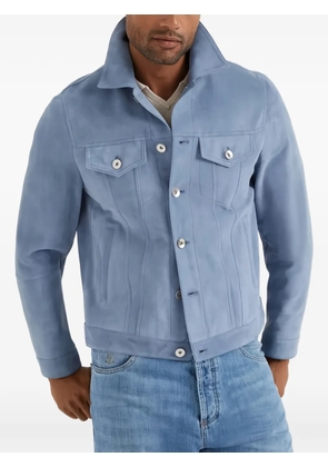 Brunello Cucinelli suede trucker jacket - Blue