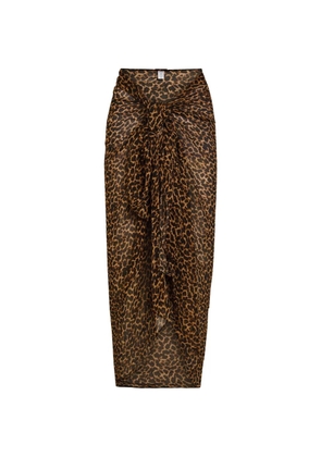 AWAY THAT DAY Santorini leopard-print sarong - Brown