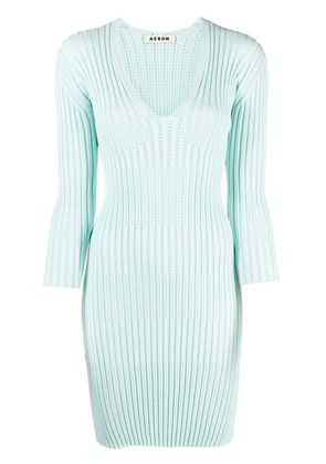 AERON knitted long-sleeve dress - Blue