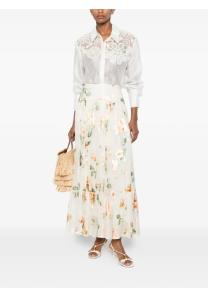 ZIMMERMANN Carousel burnout midi skirt - White