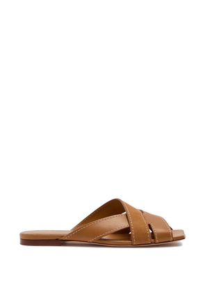 Tod's crossover-strap square-toe sandals - Brown