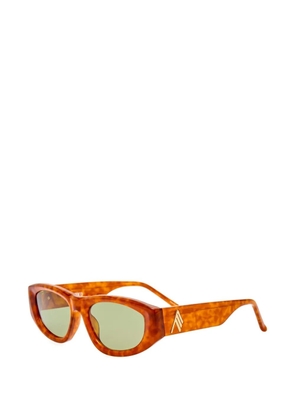 The Attico x Linda Farrow Maya tortoiseshell-effect sunglasses - Brown