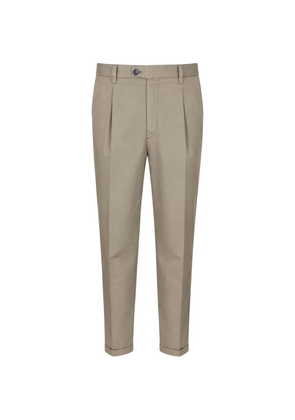 DEVORE pleated turned-up trousers - Brown