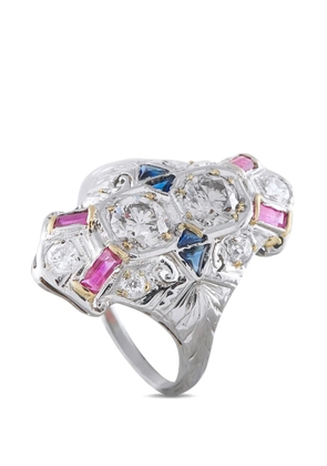 LB Exclusive diamond and sapphire ring - Silver