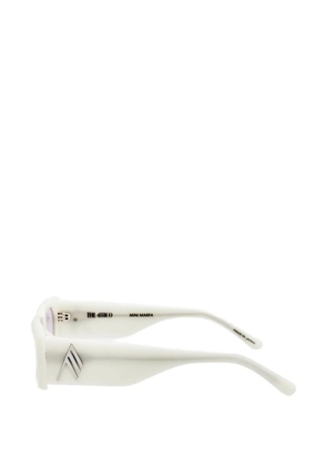 The Attico x Linda Farrow Mini Marfa rectangle-frame sunglasses - White