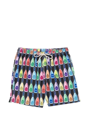 MC2 Saint Barth bottle-print drawstring swim shorts - Black