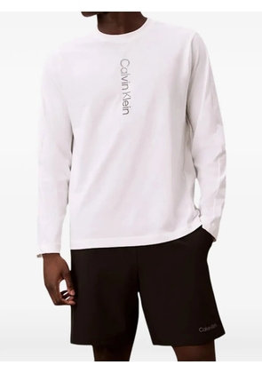 Calvin Klein logo-print long-sleeve T-shirt - White