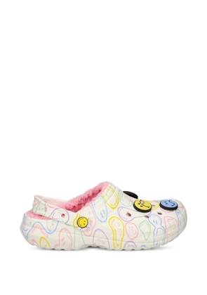 Crocs Smiley World fleece-lined slippers - White