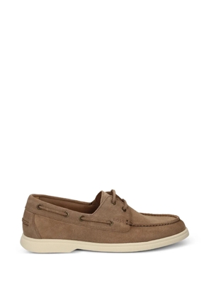 BOSS suede lace-up boat shoes - Neutrals