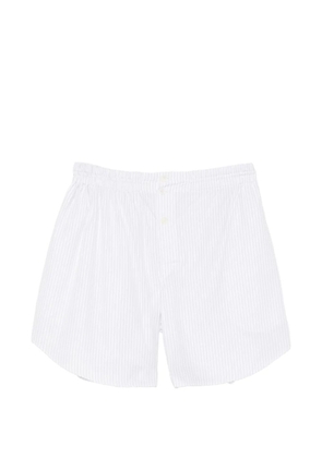 Hed Mayner pinstripe-pattern curved-hem shorts - White