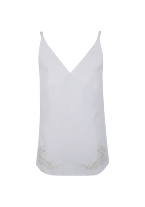 Semicouture floral-embroidered V-neck tank top - White
