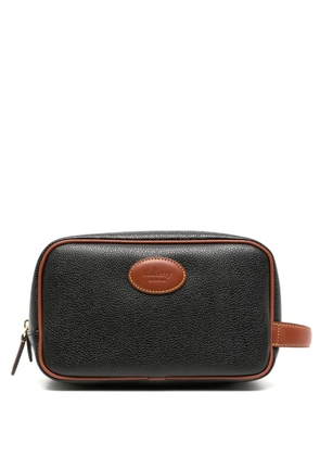 Mulberry debossed-logo leather wash bag - Black