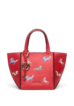 Michael Kors Jordi horse-print leather tote bag - Red