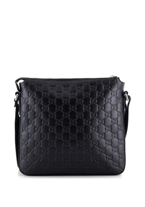 Gucci Pre-Owned Signature Zip Messenger Bag Guccissima Leather Small crossbody bag - Black