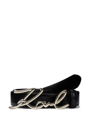 Karl Lagerfeld K/Signature leather belt - Black