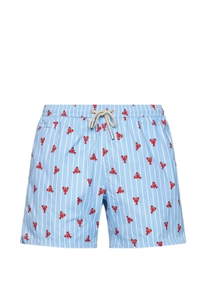 MC2 Saint Barth lobster-print striped swim shorts - Blue