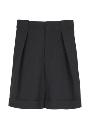 Balmain pleated gabardine shorts - Black