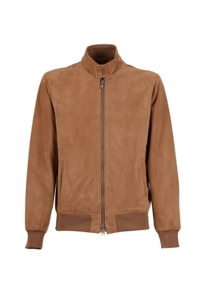 Schott high-neck suede jacket - Brown