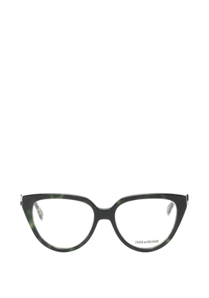 Zadig&Voltaire tortoiseshell-effect cat-eye glasses - Green