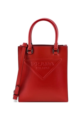 Prada Pre-Owned Logo Drill Tote Leather Mini crossbody bag - Red