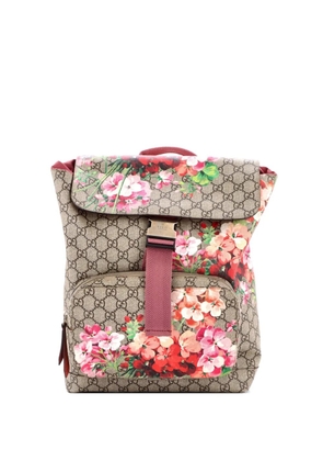Gucci Pre-Owned Buckle Blooms Print GG Coated Canvas Medium backpack - Brown