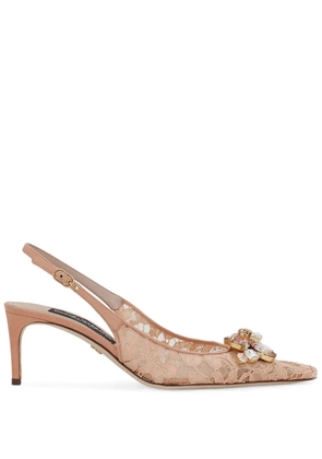 Dolce & Gabbana Rainbow Lace slingback pumps - Neutrals