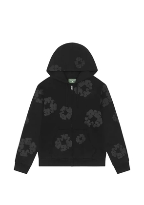 Denim Tears Wreath zip-up hooded cardigan - Black