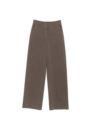 Peserico wide-leg cotton-twill trousers - Grey