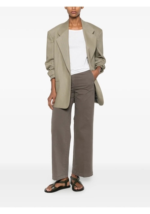 Peserico wide-leg cotton-twill trousers - Grey
