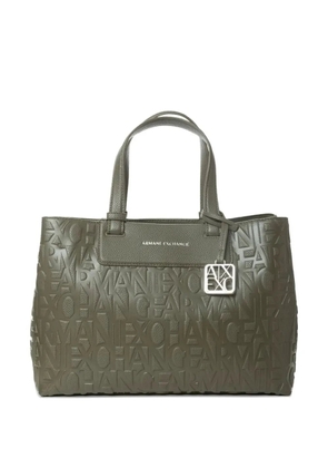 Armani Exchange logo-embossed tote bag - Green