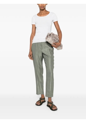 Peserico elasticated-waistband tapered trousers - Green